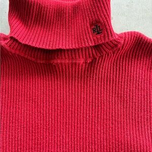 Ralph Lauren Women's Red Cowl Neck Sweater SZM